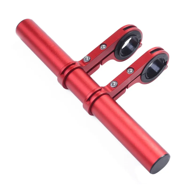 Двойной держатель для руля горного велосипеда из сплава, расширитель для велосипеда, Спидометр, крепление для фар, фонарик, держатель для лампы, форма для доставки US H - Цвет: Красный