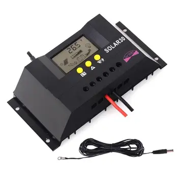 

Sun YOBA 30A 12V/24V Solar Battery Charge Controller Regulator + 16.4ft Cable APJ