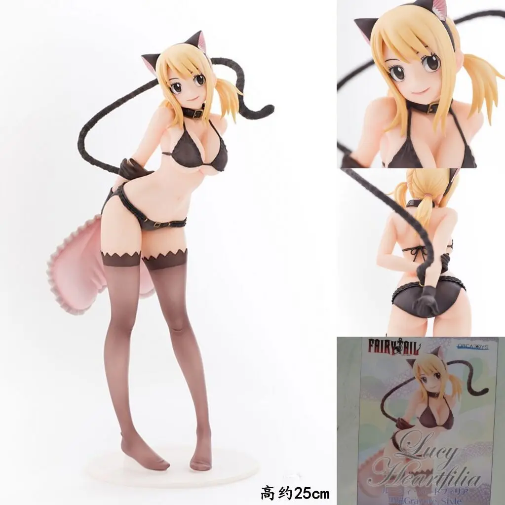 Xinduplan Fairy Tail Люси Хертфиллиа Сексуальная Linda Чика Кот купальник FairyTail фигурку