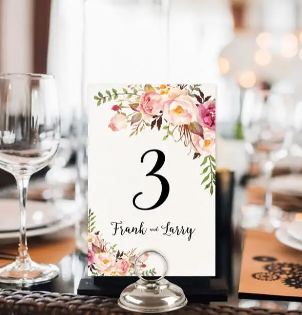 Buy Simple Floral Wedding Table Cards from Reliable