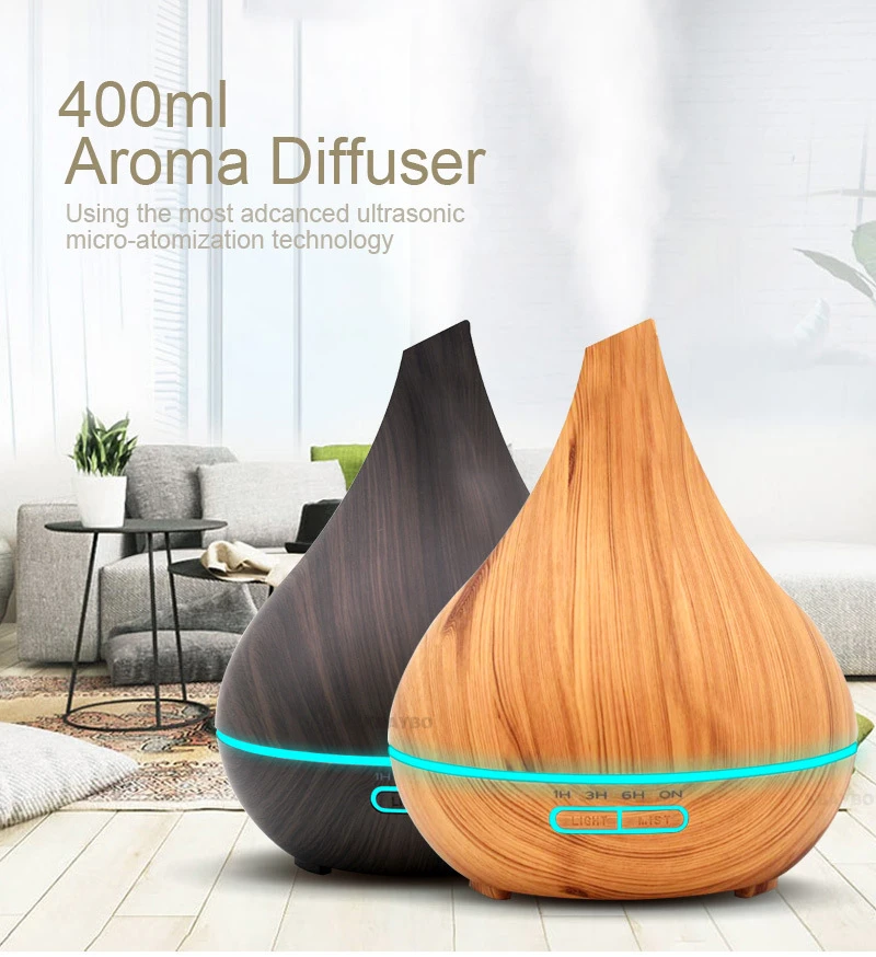 

400ml Ultrasonic humidifier 7 Color Lights home office bedroom mute colorful aromatherapy machine essential oil diffuser