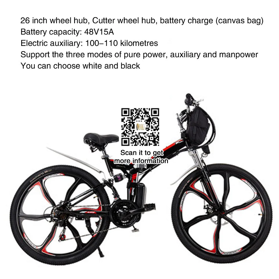 Sale 26 inch 48V 15A fold e bike Folding electric bike for sale strong power assisted riding  electric mountain bike 0