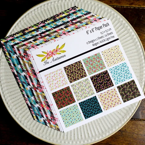

24pcs/Pack 6*6inch Autumn Patterned Paper Pack for Scrapbooking DIY Happy Planner Card Making Journal Project