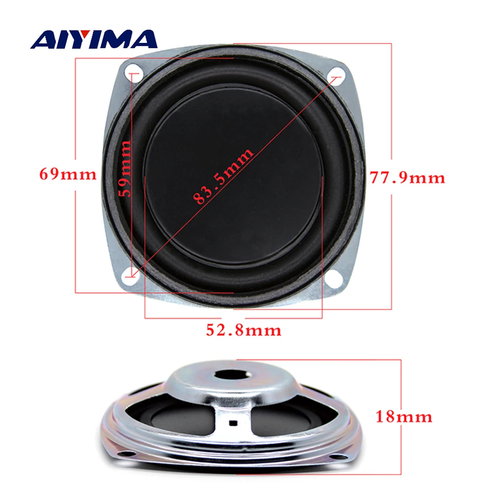 AIYIMA 2Pcs 3 Inch Bass Speaker Vibrating Membrane Bass Radiator