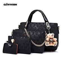 Famous Brand Women Bag Brand 2017 Fashion Women Messenger Bags Handbags PU Leather Female Bag 4 piece Set XP659