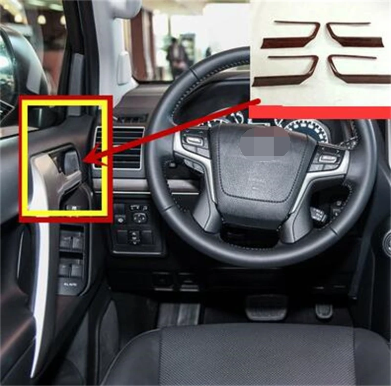 

For Toyota Prado FJ150 2010-16 Car Inner Door Bowl Protector Frame Cover Trim ABS Chrome Car Styling Accessories 4Pcs/set