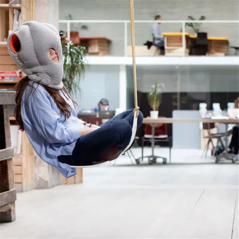 

50cm Creative OSTRICH PILLOW Stuffed Plush Toys Protect the Cervical Spine Nap Pillow Travel Prop Gift for Office Workers