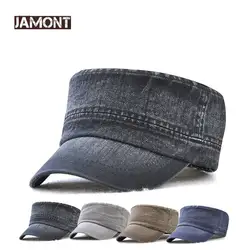 JAMONT 2018 Новый лето-осень черный военная шляпа Для мужчин Для женщин Snapback Кепки Повседневное Flat Top открытый Sun Hat Casquette