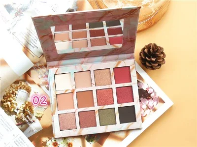 12 Colors Makeup Eyeshadow Palette Shimmer Matte Glitter Makeup Palette Somky Pigment Makeup Eye Shadow Palette Eye Palette - Цвет: 02