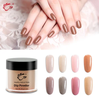 

TP 28g 1oz Skin Nude Color Nail Dipping Powder Long Lasting Without UV Light Natural Dry Salon French Art Dip Powder Decoration