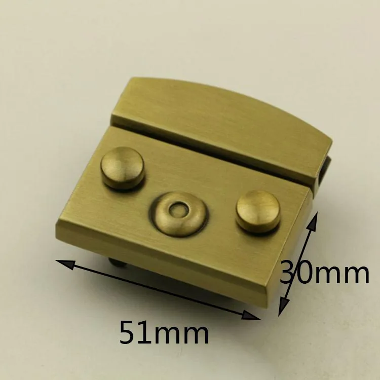 2 шт 50 мм/35 мм Meetee сумки замки для сумок пряжки поворотные защелки застежка для DIY Замена кошелек закрытие кожаные аксессуары - Цвет: 51x30mmbrass