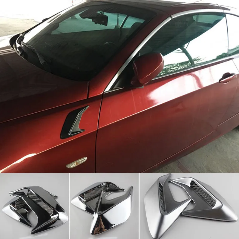 

2Pcs DIY Car Auto Decorative Side Vent Air Flow Guard Intake Stickers NR-shipping