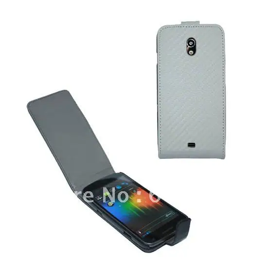 2pcs free shipping Carbon Fiber Leather case for samsung Google Nexus Prime i9250+1pcs screen protect |