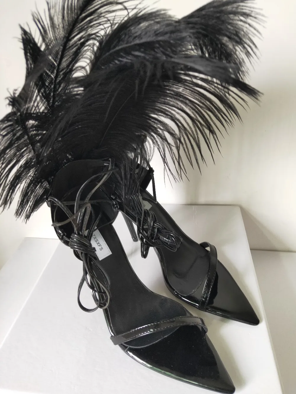 

Sexy Cross Tied High Heels Woman Leather Sandals!