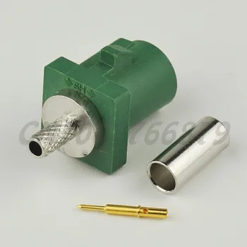 

RF electrical Fakra E crimp Plug male connector Green /6002 Car TV1 for RG316 RG174 LMR100 cable