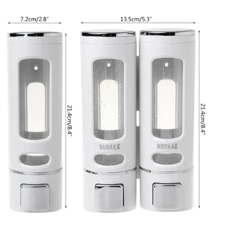 

400ml/800ml Wall-Mounted Soap Dispenser Transparent Liquid Foam Storage Shampoo Container Bottle For Kitchen Bathroom