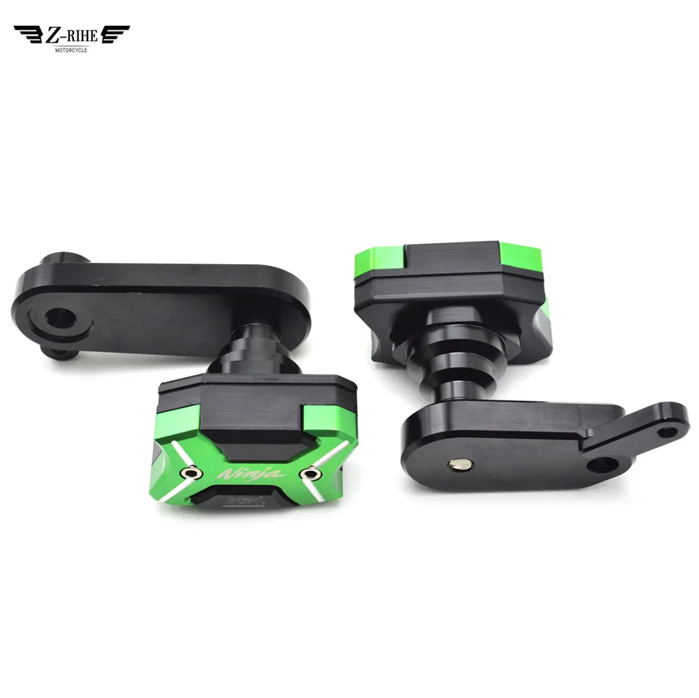

(NINJA) logo Motorcycle Frame Crash Pads Engine Case Sliders Protector for Kawasaki NINJA250 Z250 NINJA 300 Z300 2006 2007 -16