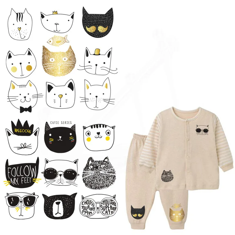 Us 154 14 Di Sconto9 Disegnicombo Del Fumetto Graffiti Nero Sveglio Del Fronte Del Gatto Abbigliamento Per Bambini Fai Da Te Adesivi Patch Iron