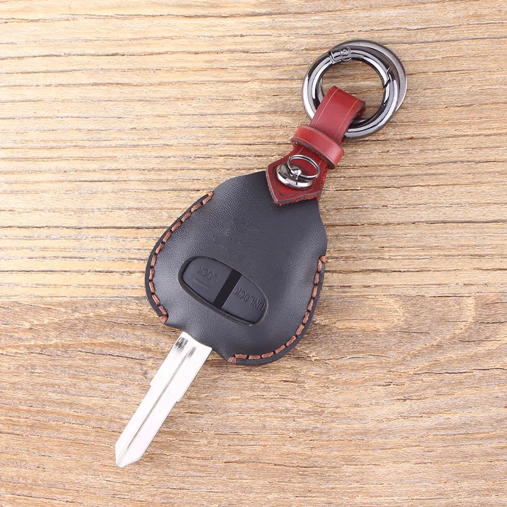 DANDKEY Натуральная кожа Защитный чехол для ключей 2 кнопки Mitsubishi Lancer Outlander Colt Mirage Mit11r