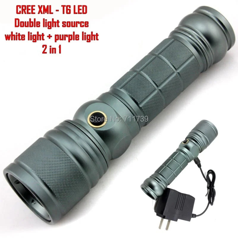

ALONEFIRE CREE XML T6 LED Adjustable Flashlight Lamp orch Purple Light Q5 LED Ultraviolet flashlight Amber Scorpion Cosmetics-X1