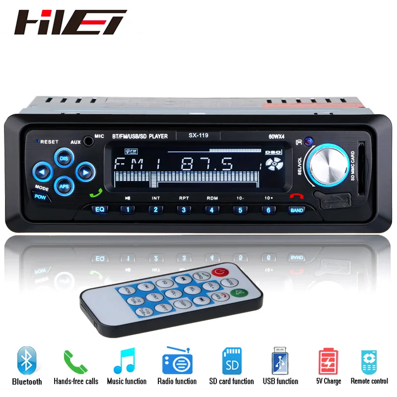 NEW 12V Bluetooth Car Radio Player Stereo FM MP3 USB SD AUX Audio Auto Electronics autoradio 1