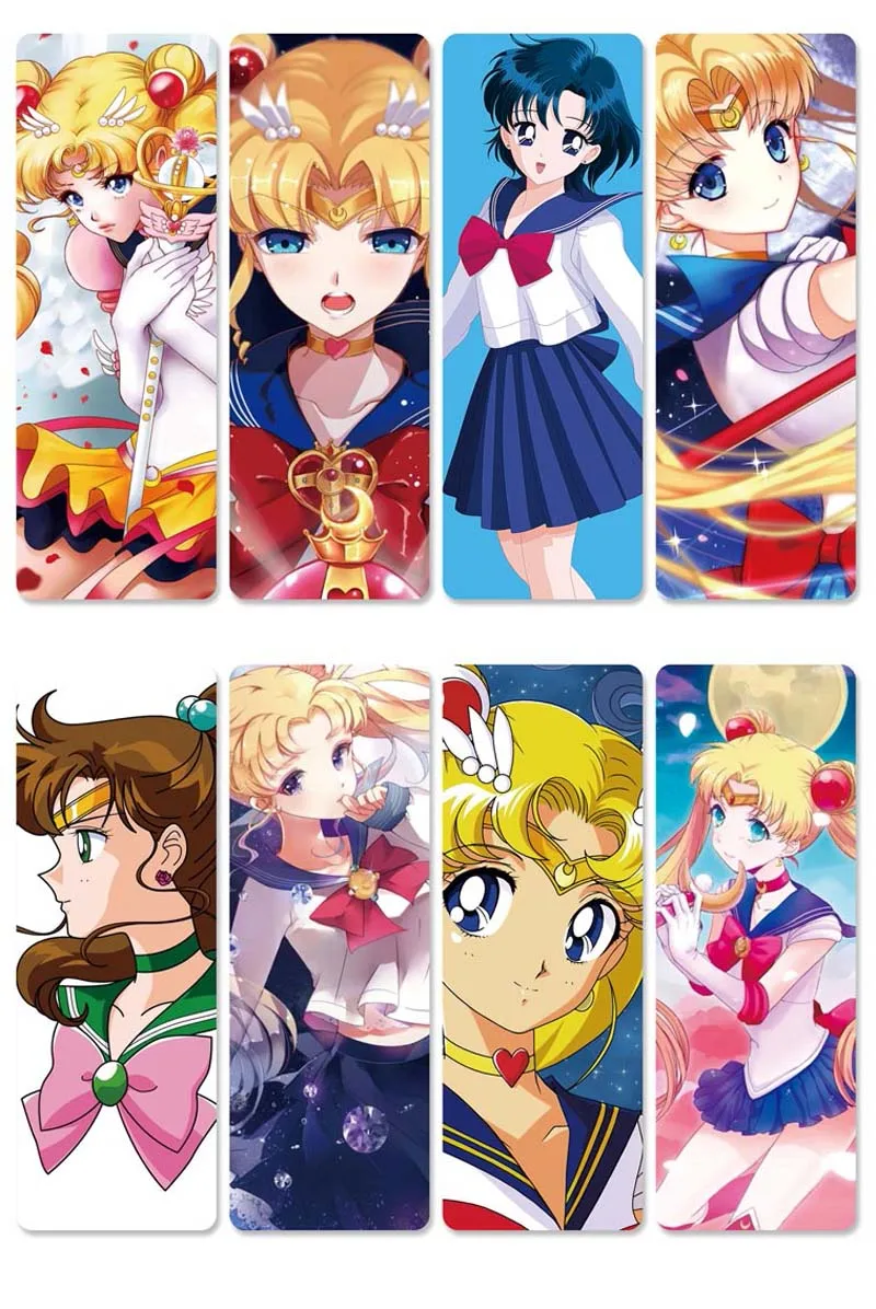 8 шт./компл. ACG Sailor Moon Аниме закладки из полихлорвинила для подарочной сумки 3D красочной печати с Сейлор Мун/Меркурий/луна - Цвет: 3