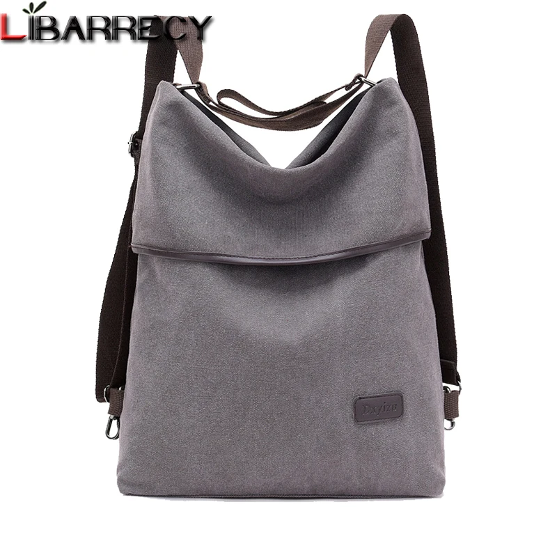  Fashion Women Backpack Simple Canvas Backpack Large Capacity Bookbag Waterproof Anti Theft Travel B - 32924997626