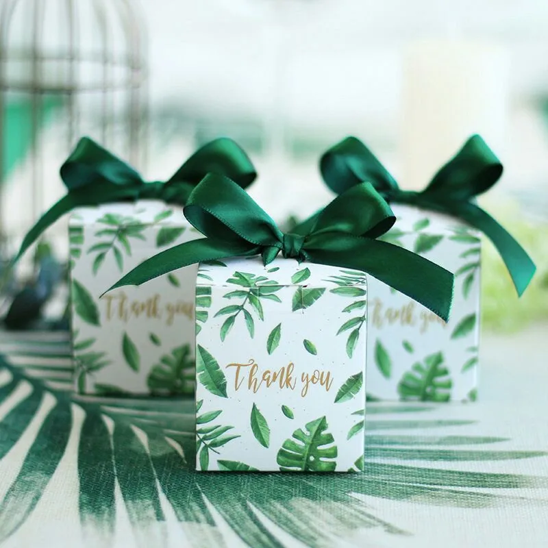 

Sen Department Green Creative Square candy box wedding favor chocolate box party supplies box christmas gift box baby shower