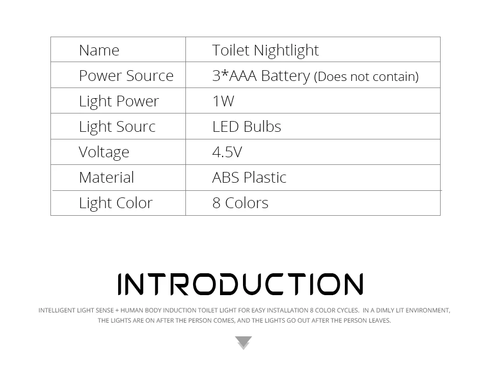 8 цветов светильник для унитаза AAA с питанием от батареи с датчиком движения PIR умный ночной Светильник для WC, сиденье для унитаза светильник для унитаза ing