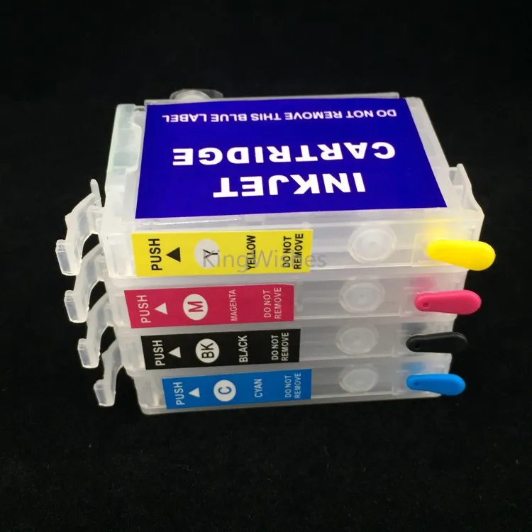 

Free Shipping  4PCS T1281 T1282 T1283 T1284 Refillable Cartridge With Chip For Epson S22 SX125 SX130 SX230