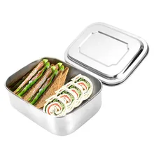 1Pcs Portable Stainless Steel Lunch Box Tableware Food Container Single Layer Student Lunch Box Microwavable Thermal Lunch Box