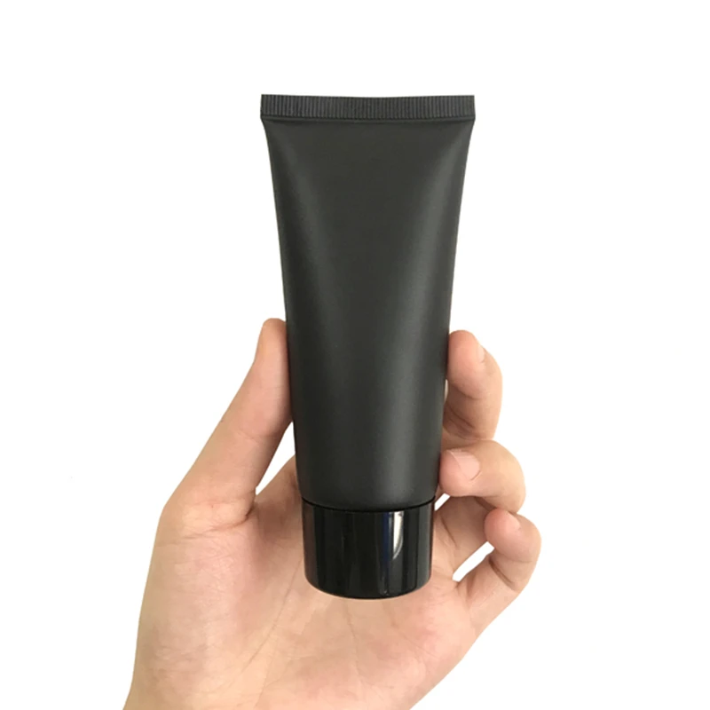 (50pcs)60g Empty Black Soft Refillable Plastic Lotion Tubes Squeeze