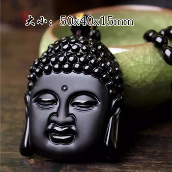 

WAN select Style Buddha head Pendant Black stone Sakyamuni Avatar Maitreya Buddha Head necklace Forever safe Jewelry
