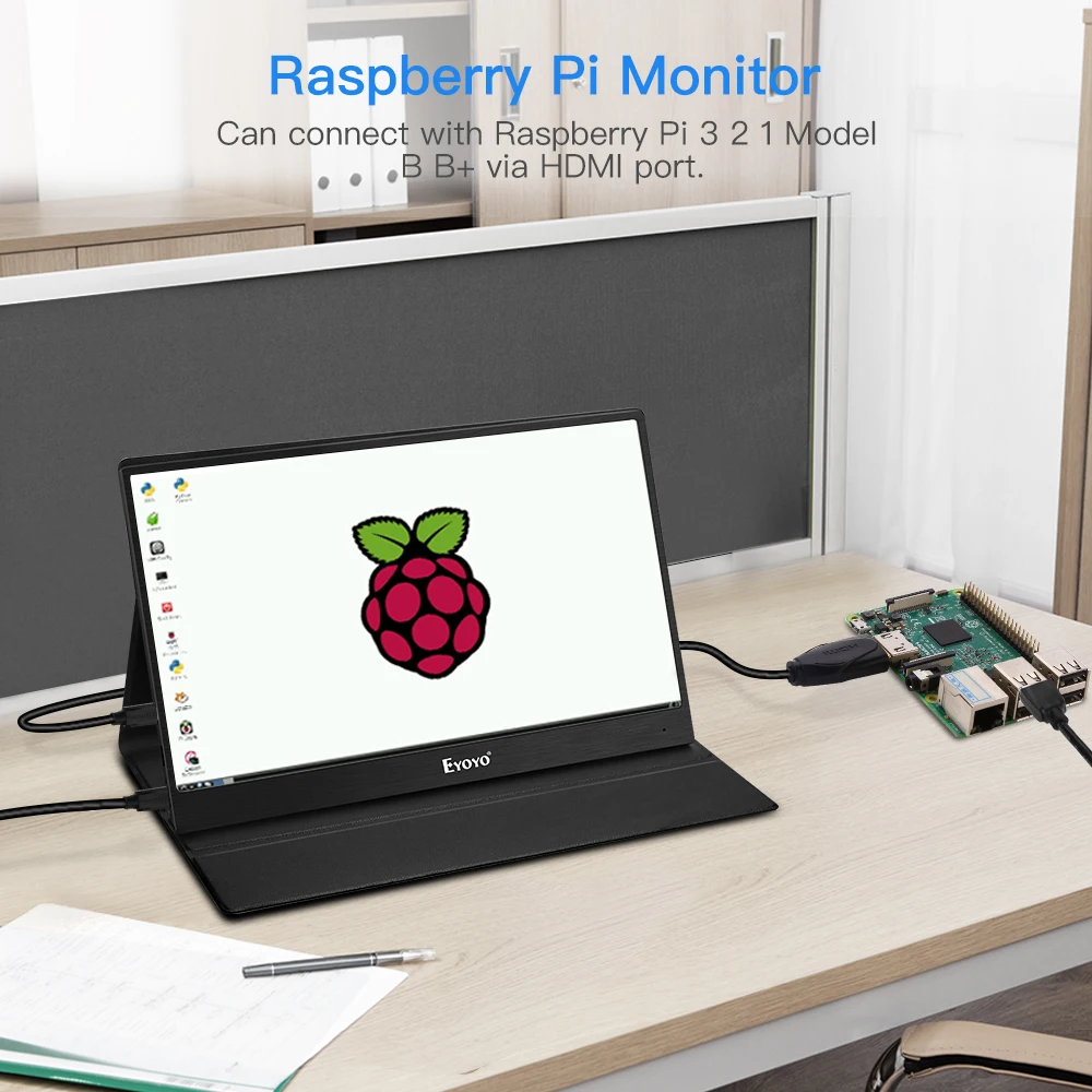 Raspber EM13J 13," 2540x1440 портативный игровой монитор для ПК ips игровой монитор с 4K HDMI входом для переключателя Raspberry Leather Stand