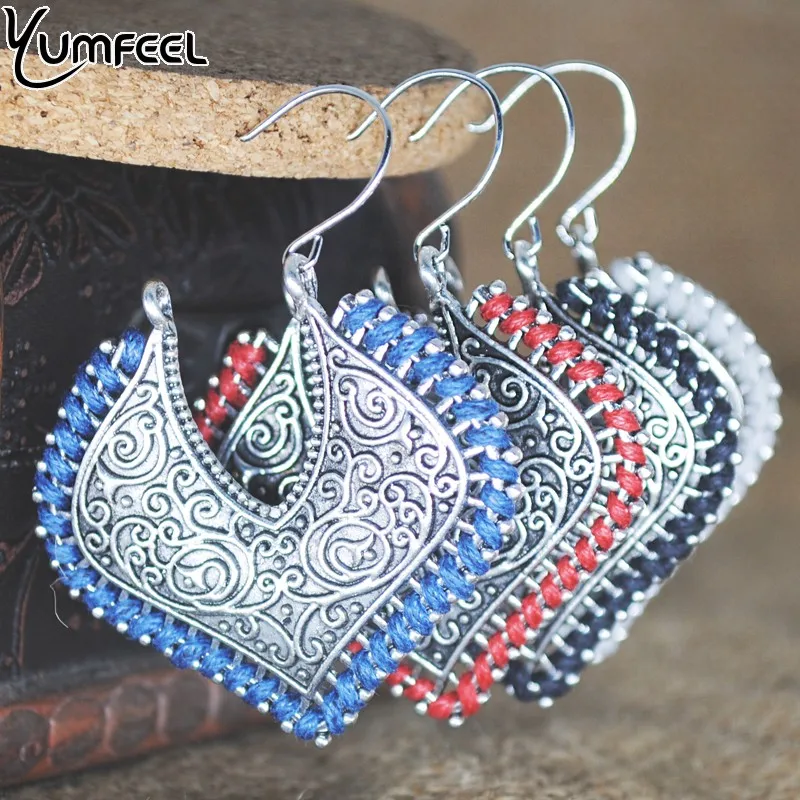 Yumfeel новые винтажные серьги кольца с ручной нитью ювелирные изделия антикварные