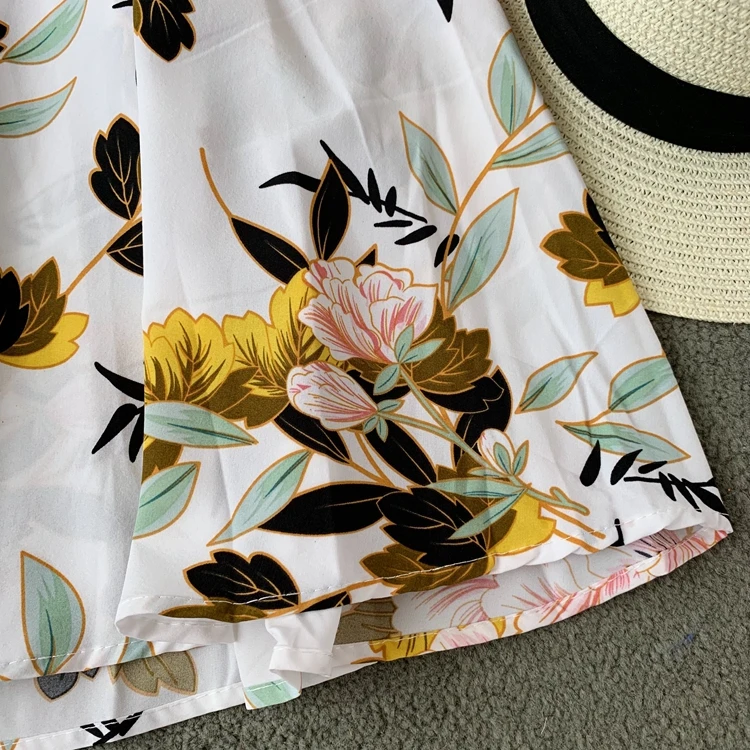 Neploe Floral Print Women Dress New Slash Necj Sleeveless Camis Vestido Summer 2020 Sexy Korean Backless Female Dresses 44533