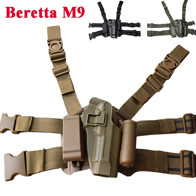 

Military Beretta M9 Quick Drop Leg Holster Airsoft Hunting Hand Gun Right Hand Thigh Holster Tactical Gun Carry Accessories