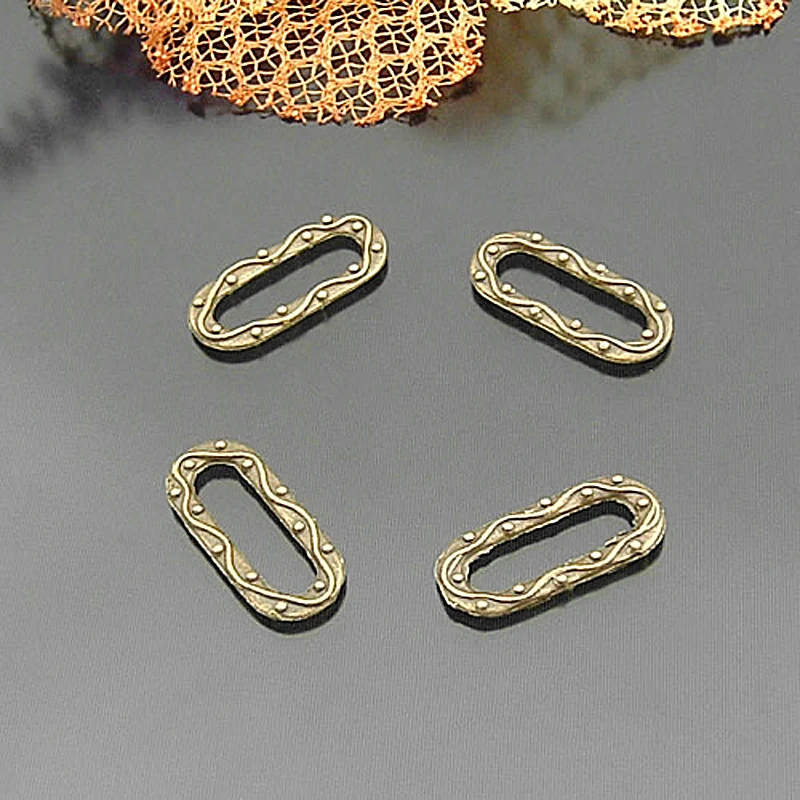 

(21788)50PCS 21x9MM Antique Bronze Zinc Alloy Long Oval Closed Rings Connect Charms Jewelry Findings Accessories