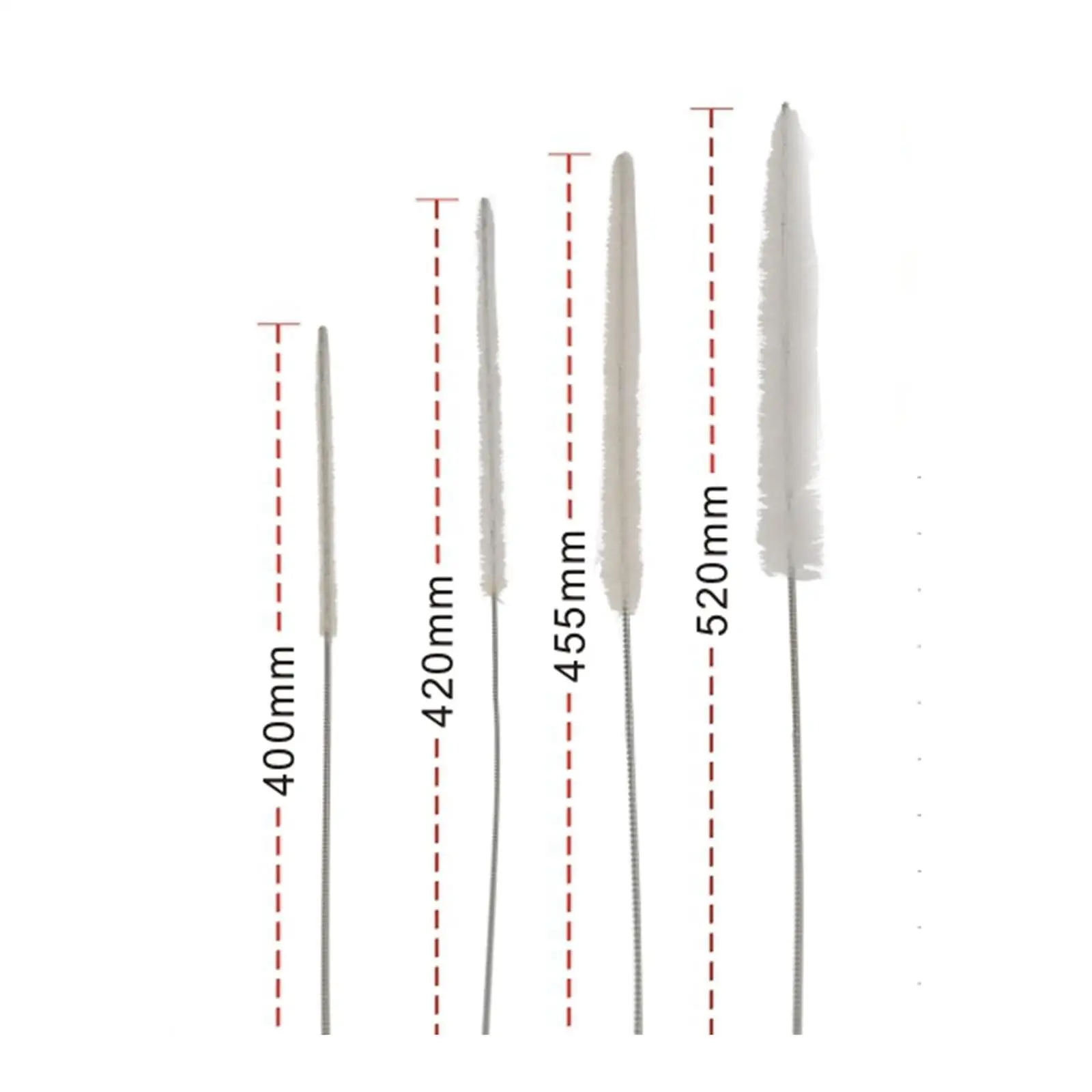 

400/420/455/520mm Length Nylon Bristle Pipette Brush Straw Washing Cleaner Lab