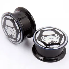 Новое поступление, 1 пара, высокое качество, Звездные войны, акриловые, для ушей, тоннель, штекер, для ушей, для пирсинга, для мужчин и женщин, модные украшения для тела