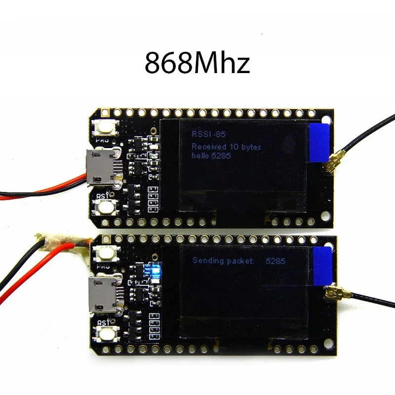 2 шт. TTGO 868 МГц/915 МГц SX1276 ESP32 LoRa 0,96 дюймовый синий oled-дисплей Bluetooth wifi комплект esp32 модуль IOT макетная плата - Цвет: 868MHZ