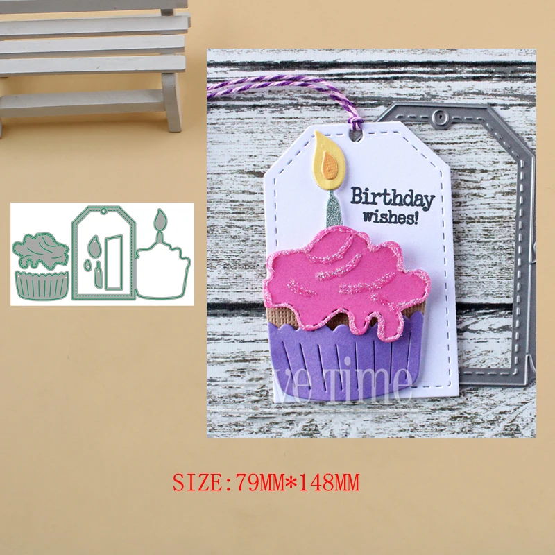 

Cute Cupcake Tag Metal Cutting Dies Craft Album Dies Scrapbooking New 2019 Dies Embossing Stencils Paper Card Making craft