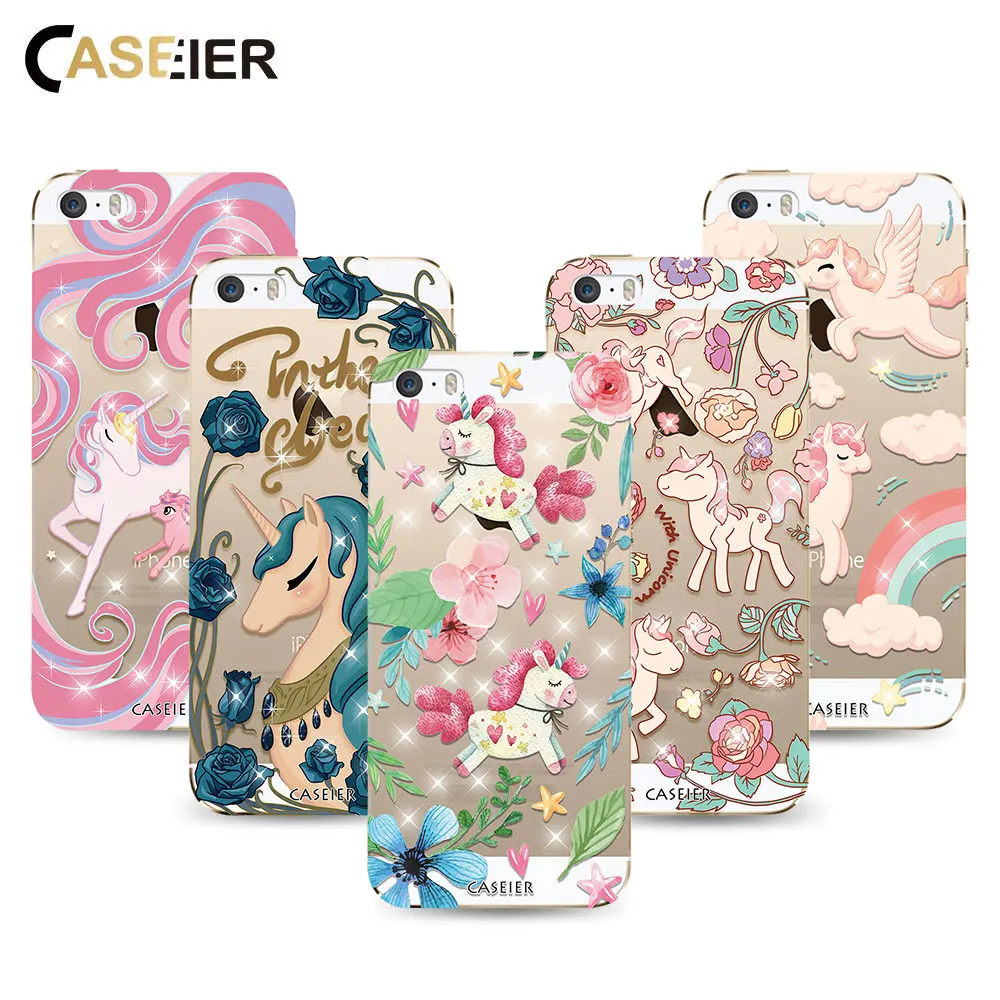 CASEIER горный хрусталь узорчатый чехол для iPhone 5S SE 5 Чехол Блестящий мягкий TPU Чехлы