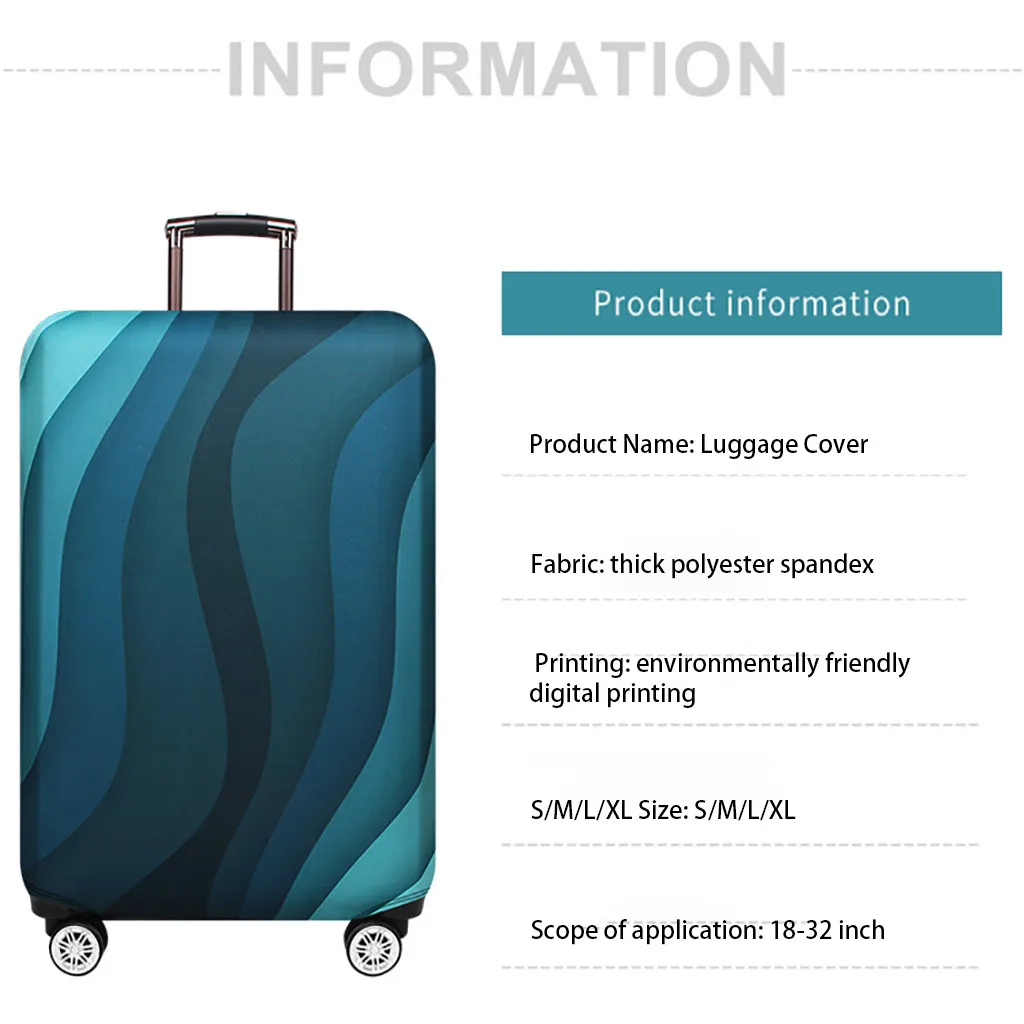 Защитная крышка для багажа из эластичной ткани, подходит для 18-32 дюймов, чехол Чехол для тележки, пылезащитный чехол, аксессуары для путешествий#20