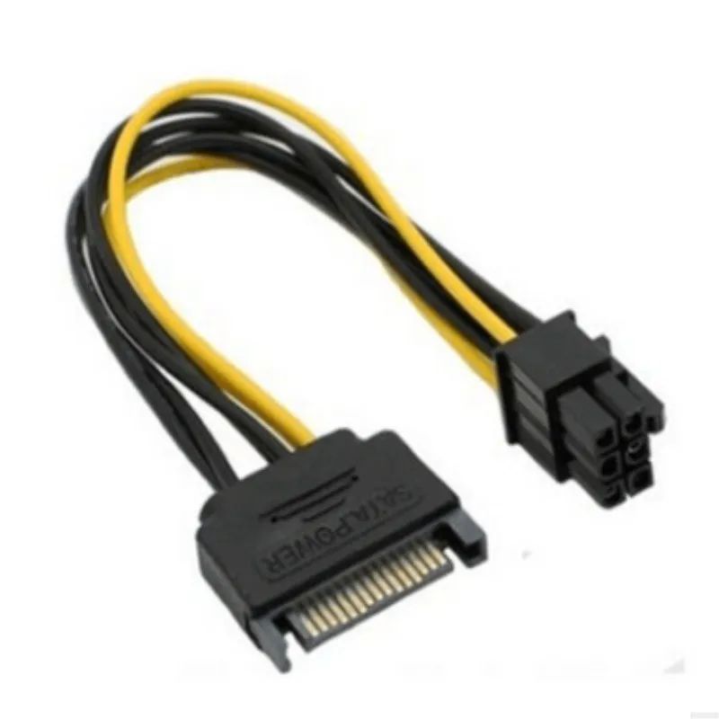 100pcs Sata Power Cable, Sata 15pin to 6pin PCI Express Card Female