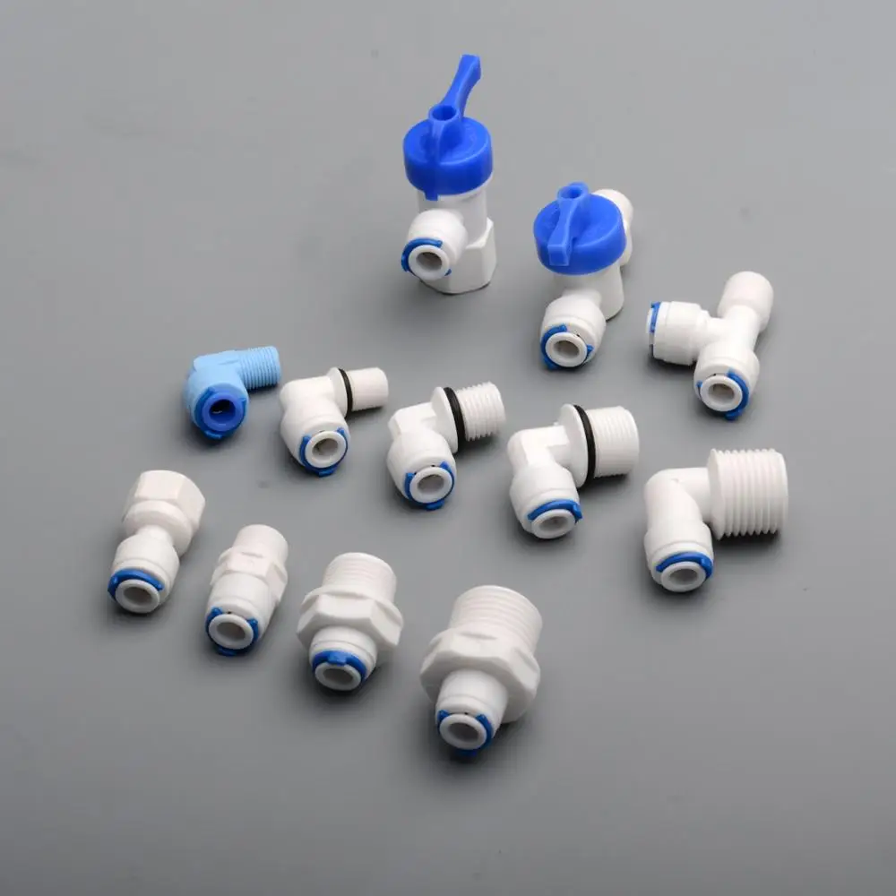 

1/4 OD PE TUBE to Internal and external thread Quick ConnectorKitchen water filter attachment RO filter reverse osmosis system
