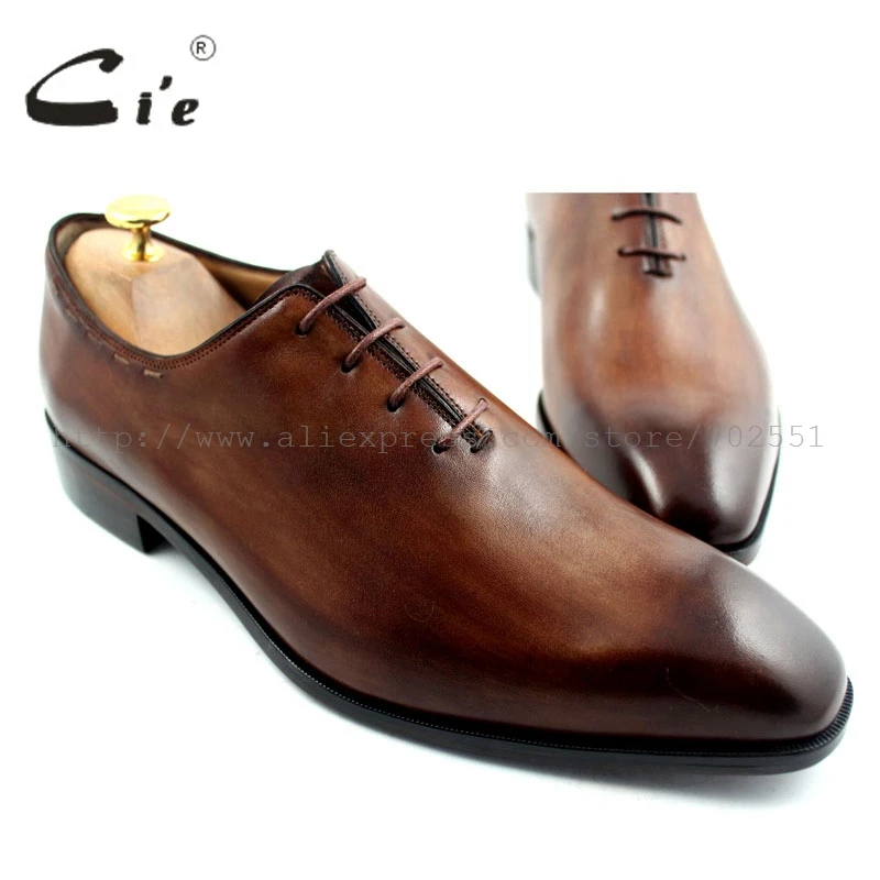 Cie/ ; мужские туфли-оксфорды ручной работы из натуральной телячьей кожи на заказ; коричневый цвет на шнуровке; OX193