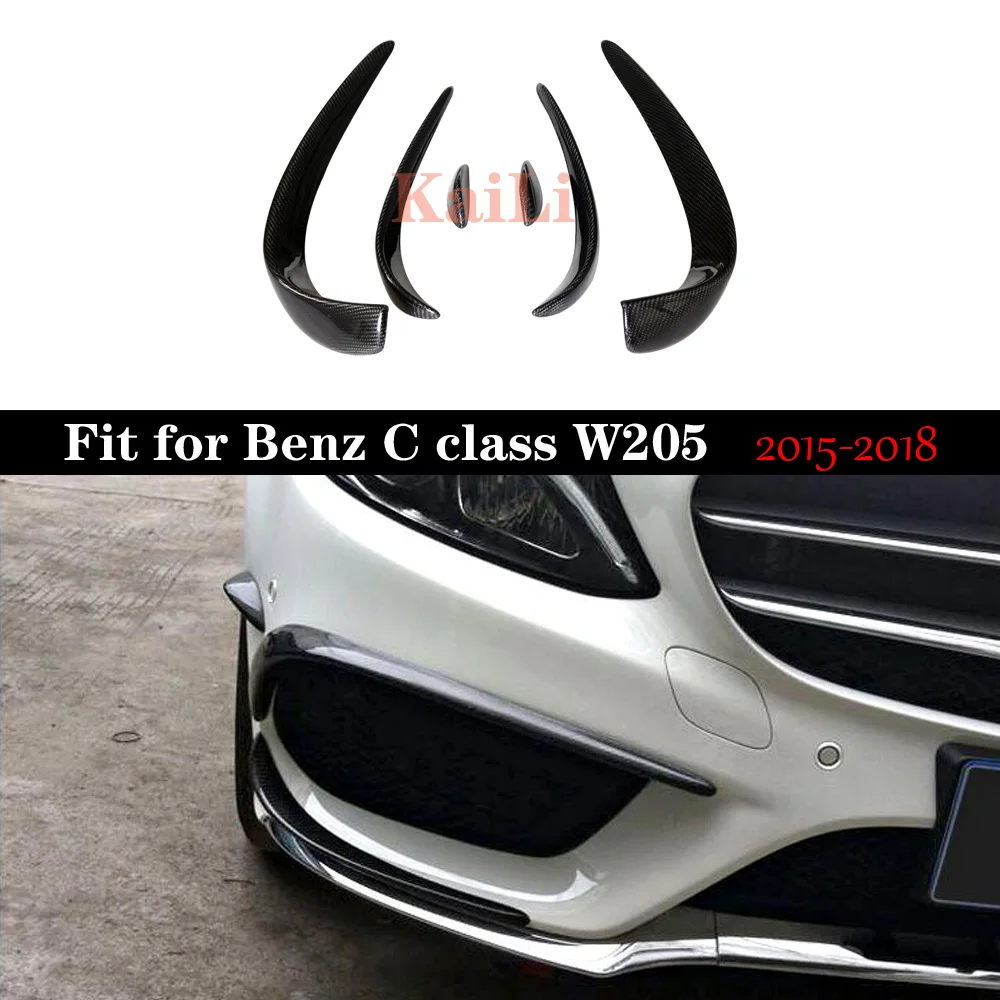 W205 карбоновый бампер Canards для Benz C Class C205 с упаковкой C43 2015 2018 C180 C200 C250 разветвитель