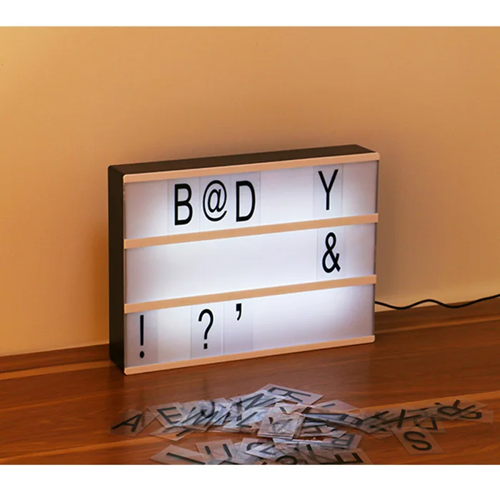

Light Up Your Life A4 Size Cinematic Light Box with Letters LED Light Boxes USB Charge/AA Power Leave A Message To Family Light