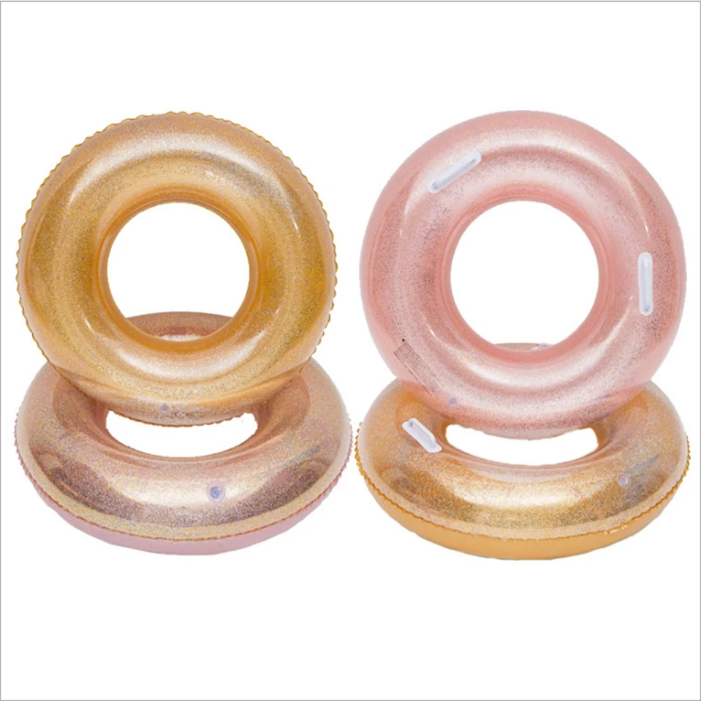 

90cm / 120cm Inflatable Glitter Swimming Circle For Women Swim Circle Transparent Swim Rings Pool Float inflatable Circle Sequin